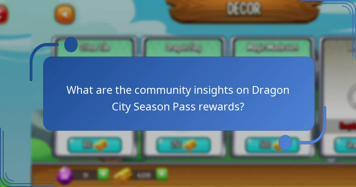 What are the community insights on Dragon City Season Pass rewards?